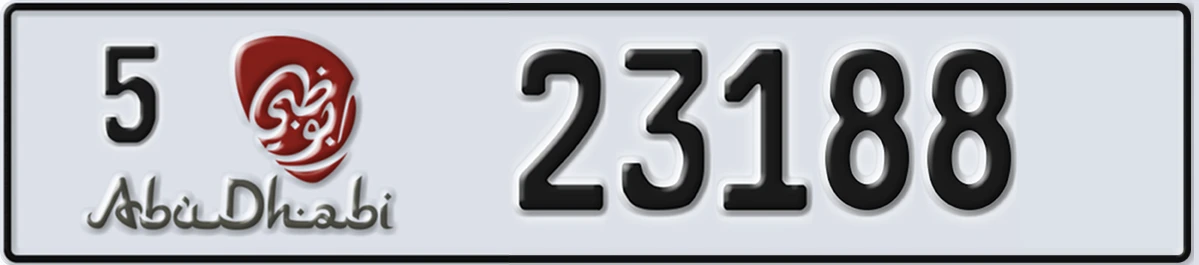 UAE License Plate Abu Dhabi 5 23188