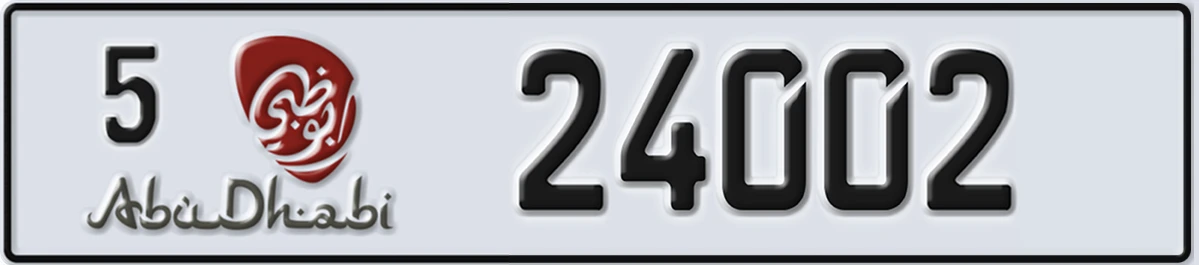 UAE License Plate Abu Dhabi 5 24002