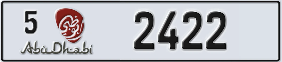 UAE License Plate Abu Dhabi 5 2422
