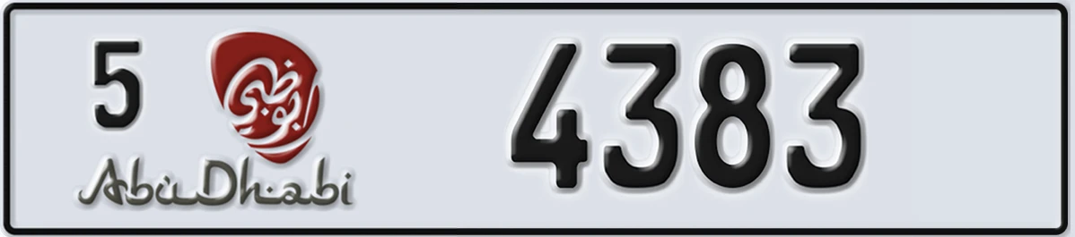 UAE License Plate Abu Dhabi 5 4383