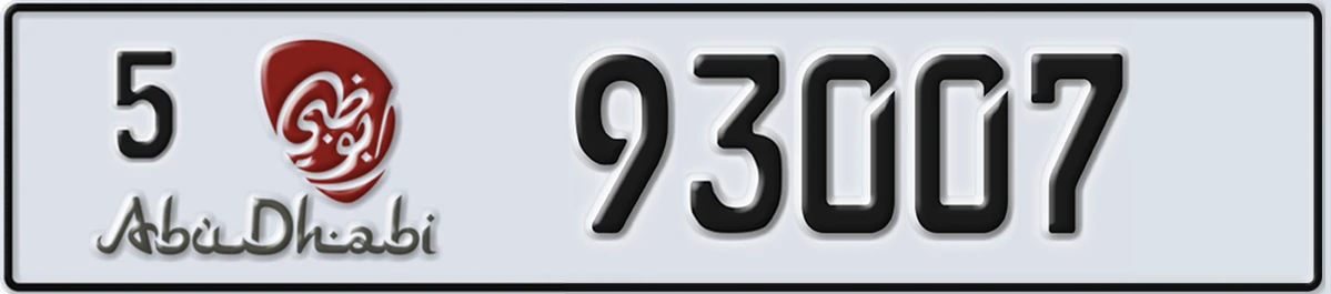 UAE License Plate Abu Dhabi 5 93007