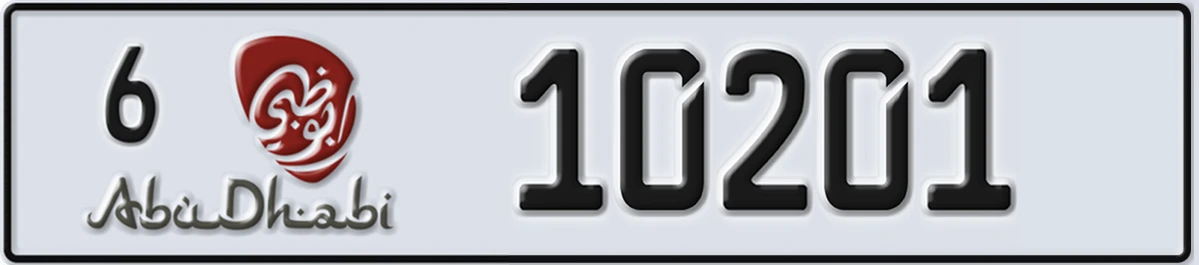 UAE License Plate Abu Dhabi 6 10201