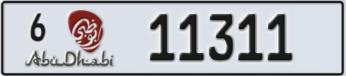 UAE License Plate Abu Dhabi 6 11311