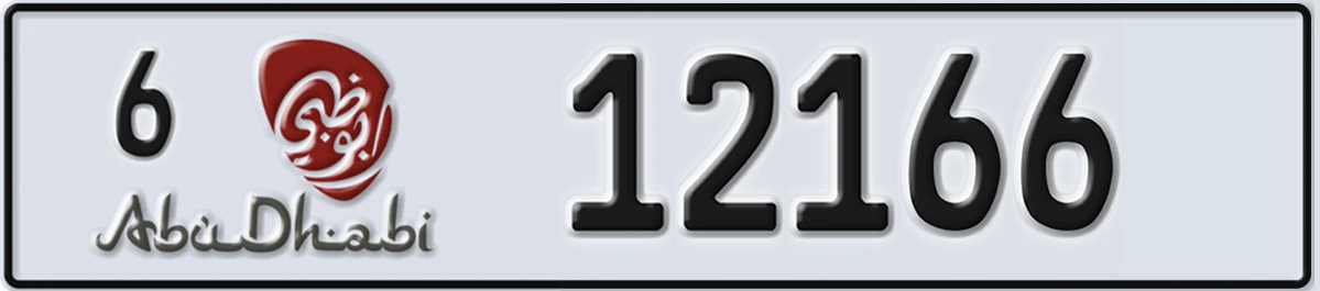 UAE License Plate Abu Dhabi 6 12166