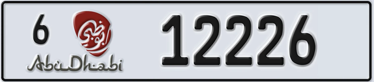UAE License Plate Abu Dhabi 6 12226