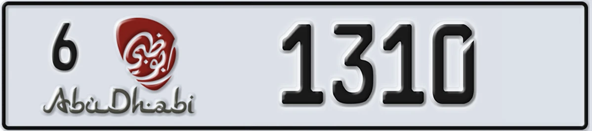 UAE License Plate Abu Dhabi 6 1310