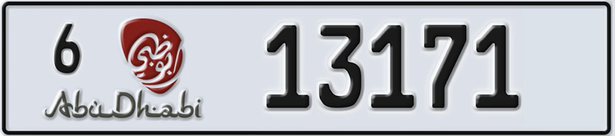 UAE License Plate Abu Dhabi 6 13171