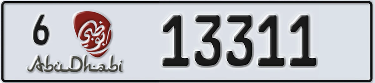 UAE License Plate Abu Dhabi 6 13311