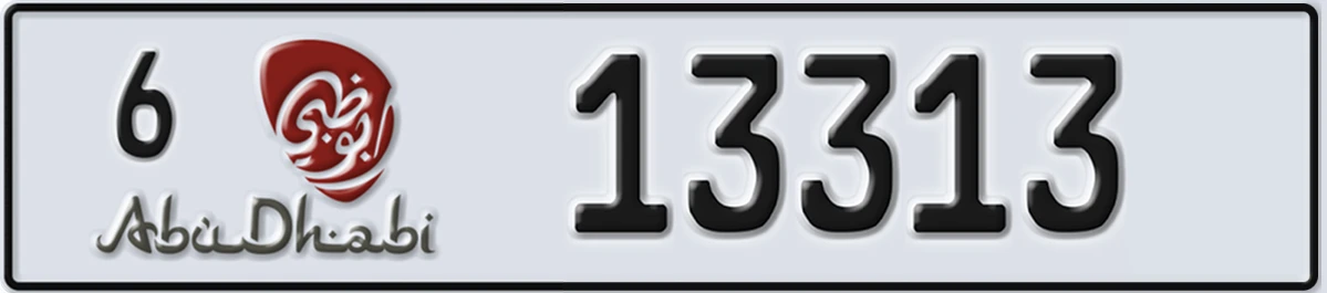 UAE License Plate Abu Dhabi 6 13313