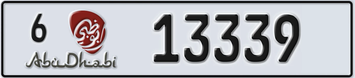 UAE License Plate Abu Dhabi 6 13339