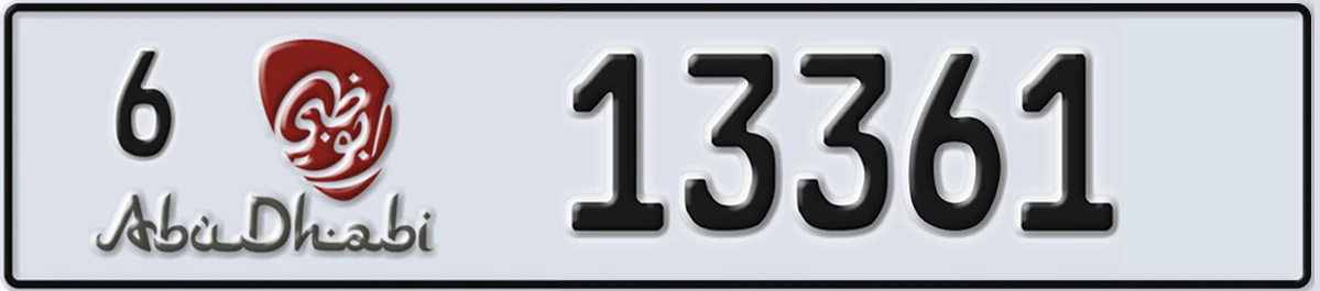 UAE License Plate Abu Dhabi 6 13361