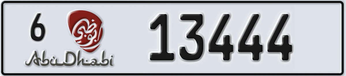 UAE License Plate Abu Dhabi 6 13444
