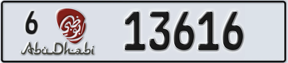 UAE License Plate Abu Dhabi 6 13616