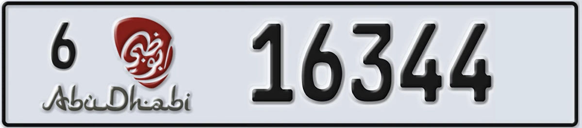 UAE License Plate Abu Dhabi 6 16344