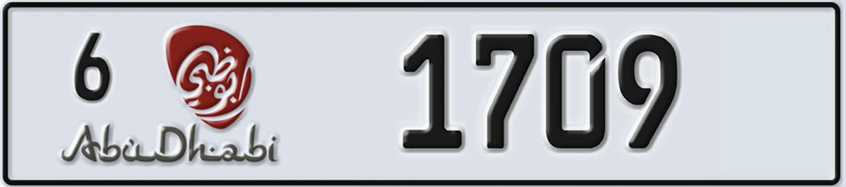 UAE License Plate Abu Dhabi 6 1709