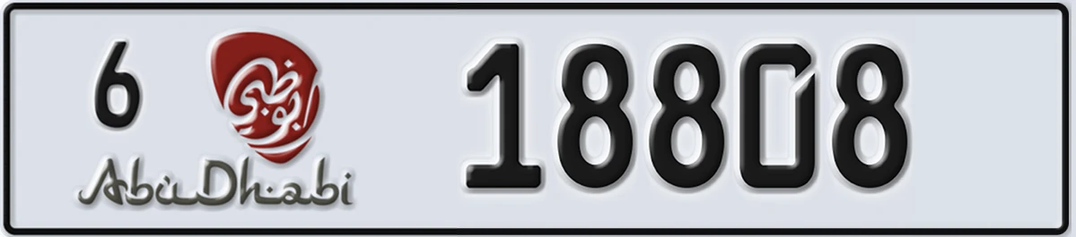 UAE License Plate Abu Dhabi 6 18808