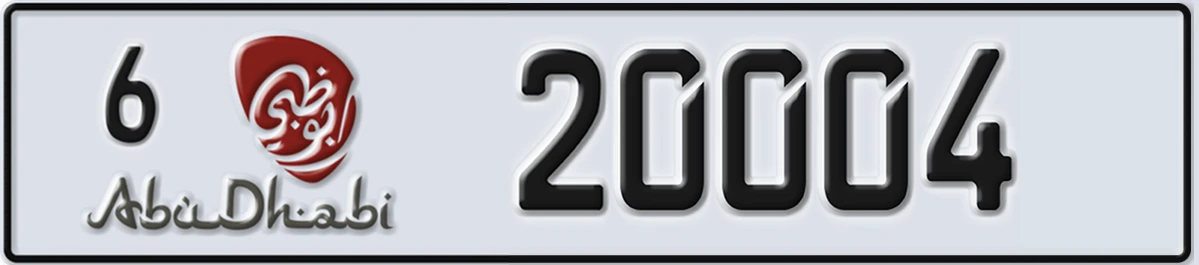 UAE License Plate Abu Dhabi 6 20004