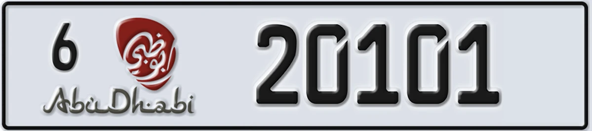 UAE License Plate Abu Dhabi 6 20101