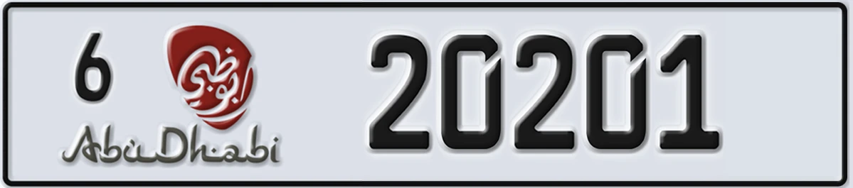 UAE License Plate Abu Dhabi 6 20201