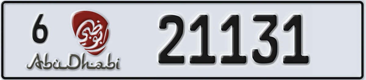 UAE License Plate Abu Dhabi 6 21131