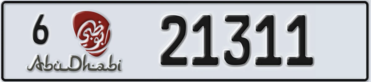 UAE License Plate Abu Dhabi 6 21311