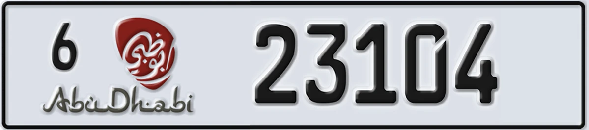 UAE License Plate Abu Dhabi 6 23104