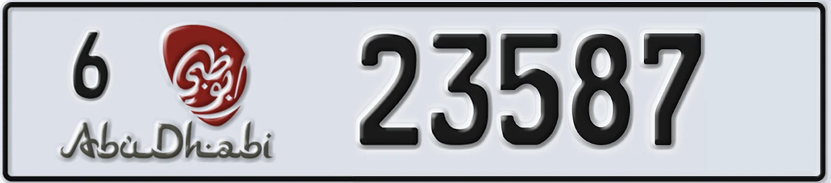 UAE License Plate Abu Dhabi 6 23587