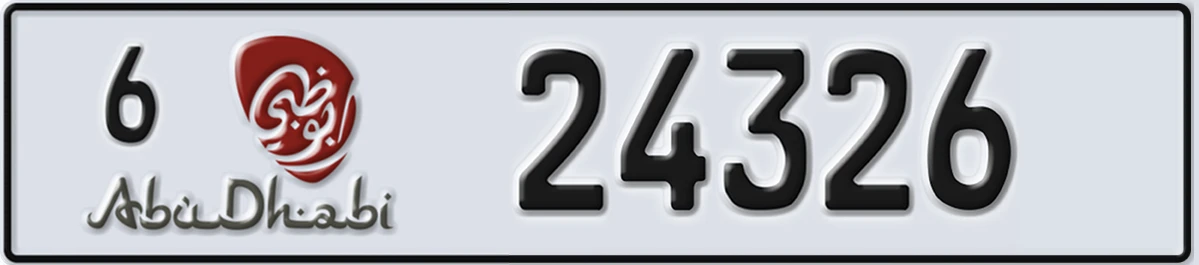 UAE License Plate Abu Dhabi 6 24326