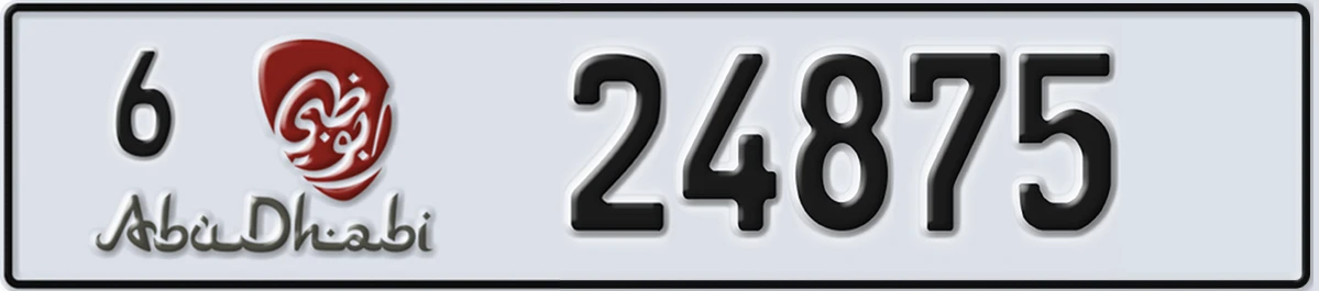UAE License Plate Abu Dhabi 6 24875