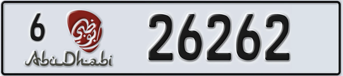 UAE License Plate Abu Dhabi 6 26262