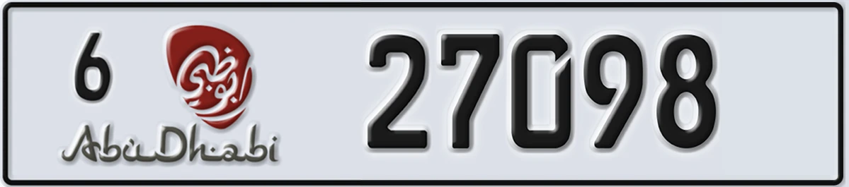 UAE License Plate Abu Dhabi 6 27098