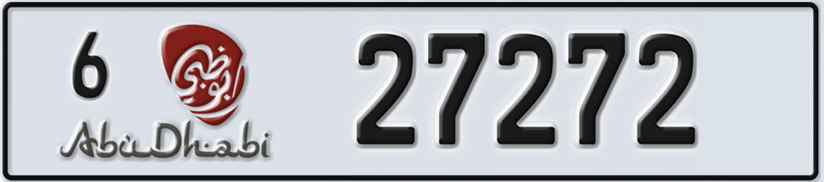 UAE License Plate Abu Dhabi 6 27272