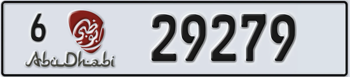 UAE License Plate Abu Dhabi 6 29279