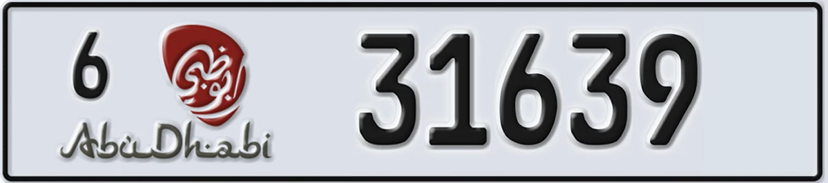 UAE License Plate Abu Dhabi 6 31639