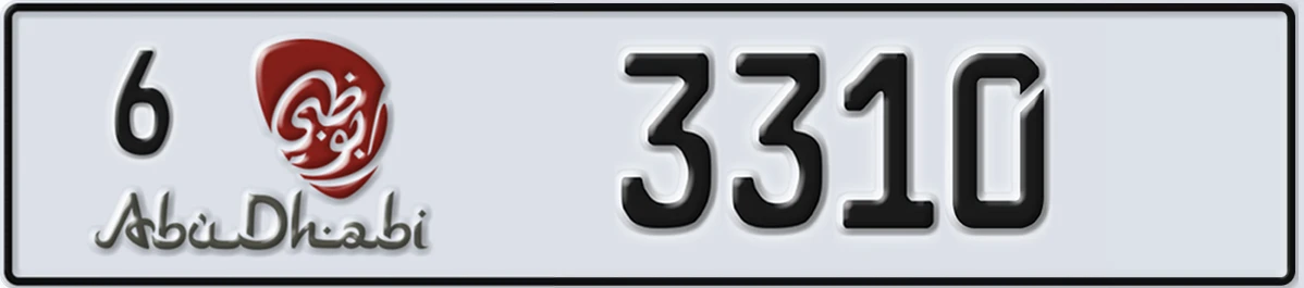 UAE License Plate Abu Dhabi 6 3310