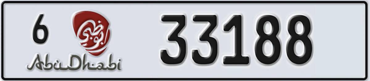 UAE License Plate Abu Dhabi 6 33188