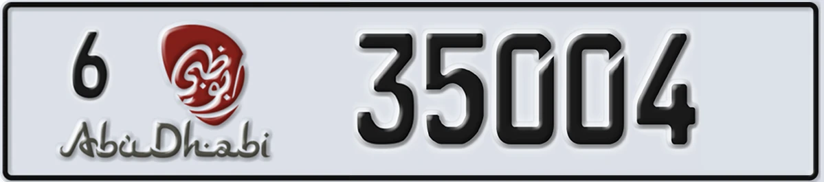 UAE License Plate Abu Dhabi 6 35004