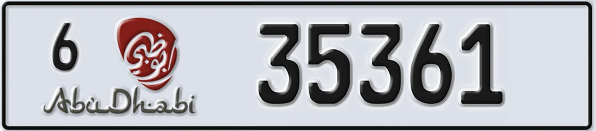 UAE License Plate Abu Dhabi 6 35361