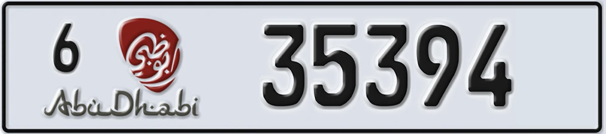 UAE License Plate Abu Dhabi 6 35394
