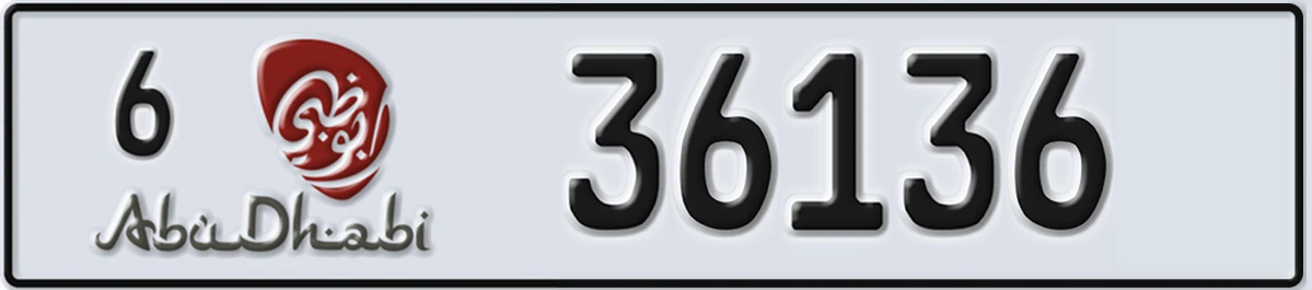 UAE License Plate Abu Dhabi 6 36136