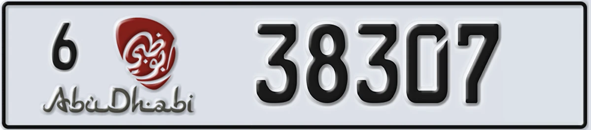 UAE License Plate Abu Dhabi 6 38307