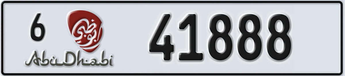 UAE License Plate Abu Dhabi 6 41888