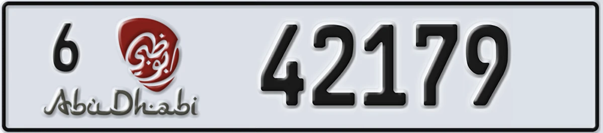 UAE License Plate Abu Dhabi 6 42179