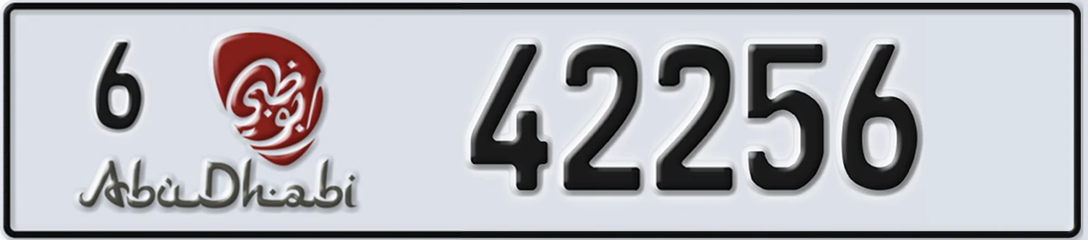UAE License Plate Abu Dhabi 6 42256