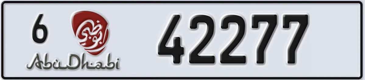 UAE License Plate Abu Dhabi 6 42277