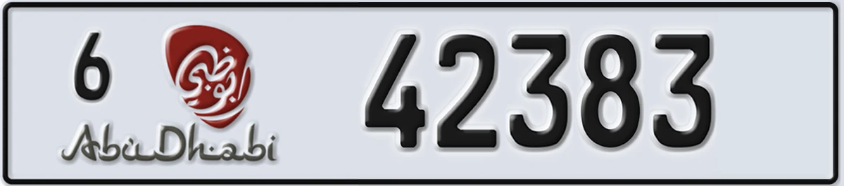 UAE License Plate Abu Dhabi 6 42383