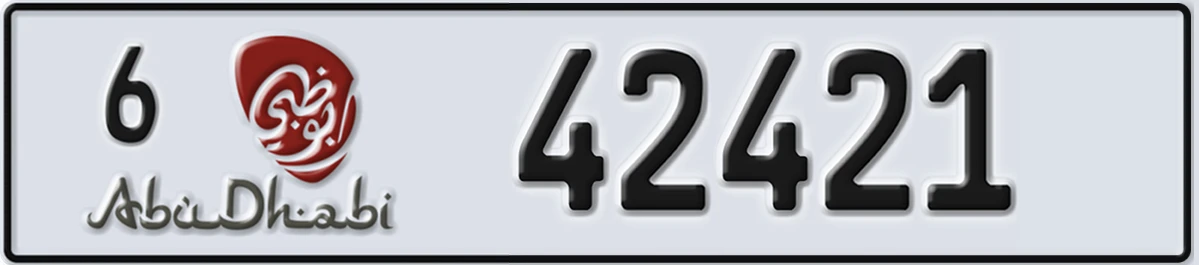 UAE License Plate Abu Dhabi 6 42421