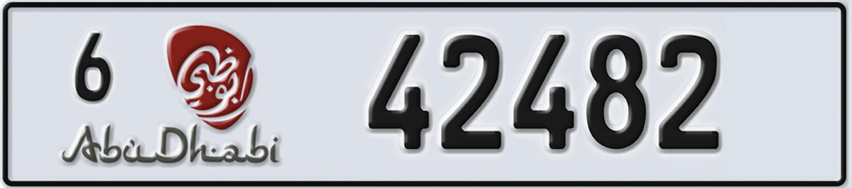 UAE License Plate Abu Dhabi 6 42482
