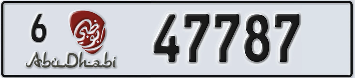 UAE License Plate Abu Dhabi 6 47787