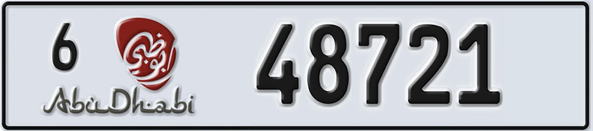 UAE License Plate Abu Dhabi 6 48721